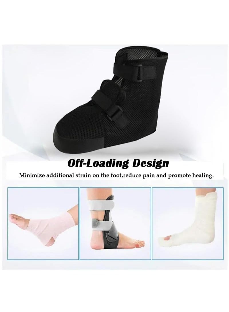 ايكانبو حذاء طبي للجنسين خفيف الوزن للمشي بعد العمليات الجراحية بدون نعل حذاء طبي للمشي قابل للتعديل للقدم المكسورة أو القدم اليمنى أو اليسرى قطعة واحدة - Image 3
