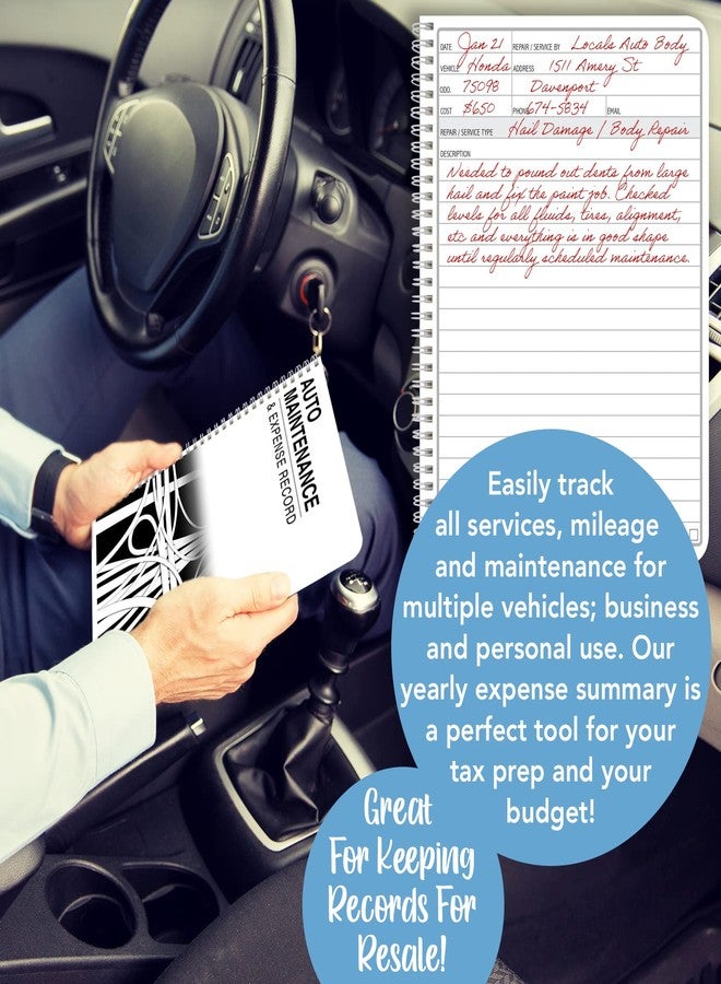 BookFactory Auto Maintenance and Vehicle Maintenance Log Book Car Maintenance & Expense Tracker Record Book Logbook - 8.5'' x 11'', 100 Pages, Wire-O (Made in USA) - Image 3