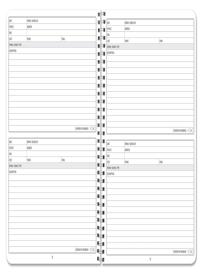 BookFactory Auto Maintenance and Vehicle Maintenance Log Book Car Maintenance & Expense Tracker Record Book Logbook - 8.5'' x 11'', 100 Pages, Wire-O (Made in USA) - Image 2