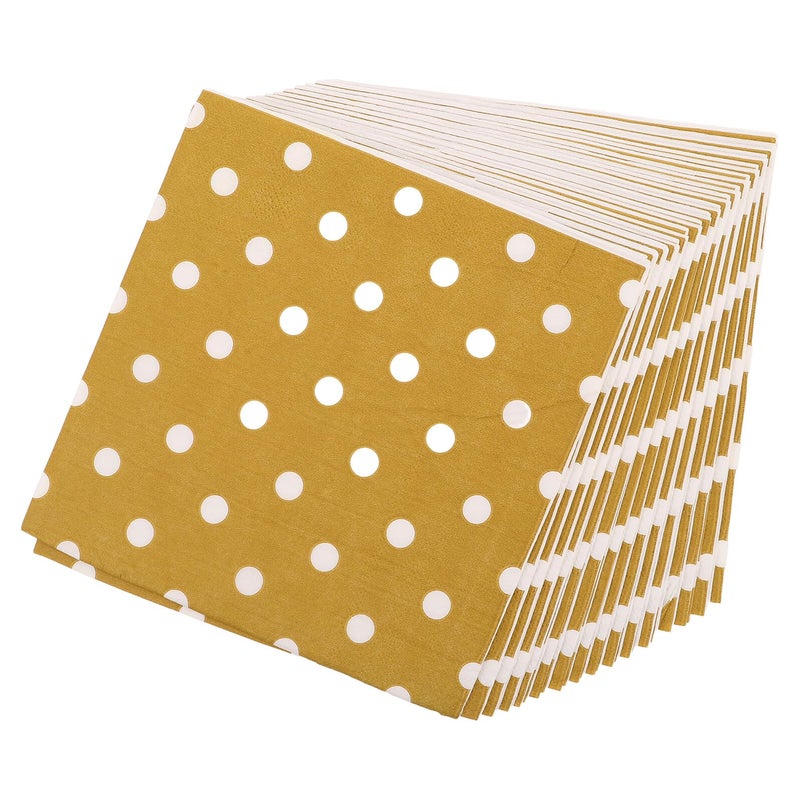 Gold Dot Disposable Paper Napkins 3 Ply 16 Pack for Wedding Birthday Party - Image 2