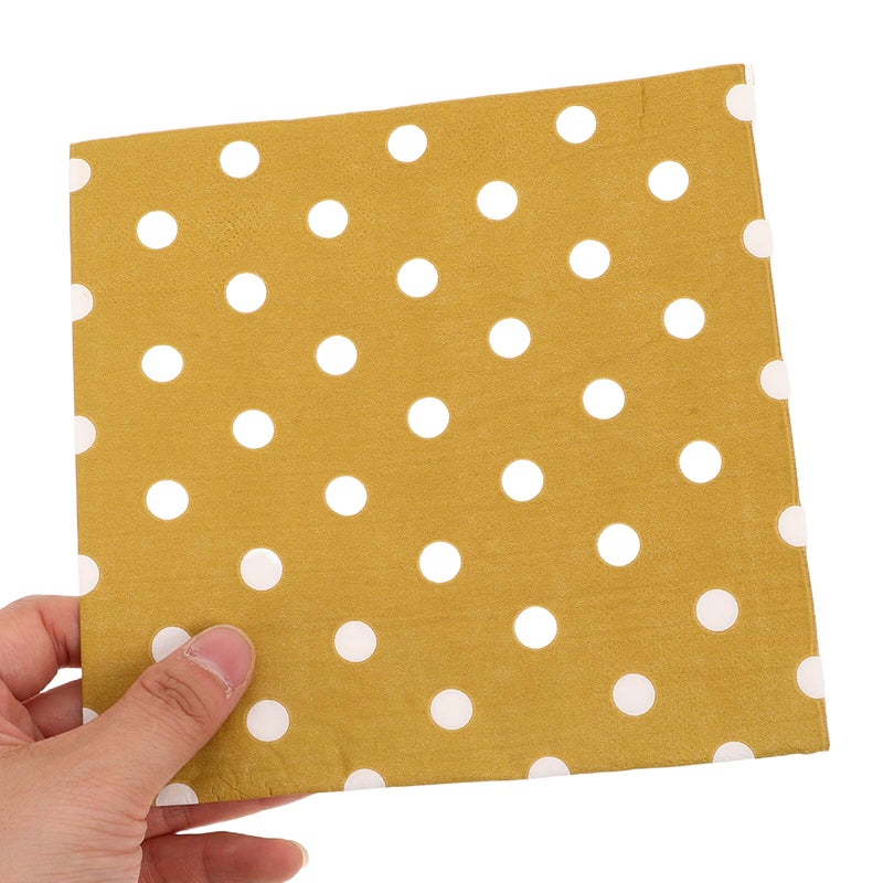 Gold Dot Disposable Paper Napkins 3 Ply 16 Pack for Wedding Birthday Party - Image 5