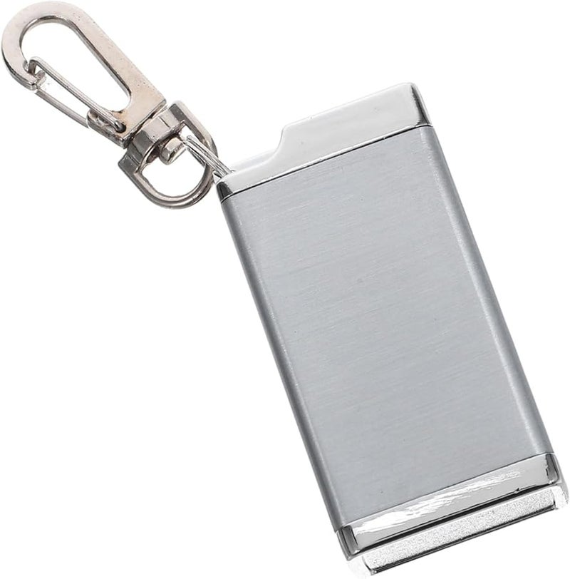 علبة سجائر محمولة مقاومة للرياح بغطاء محكم وسلسلة مفاتيح للسفر في الهواء الطلق باللون الفضي - Image 1