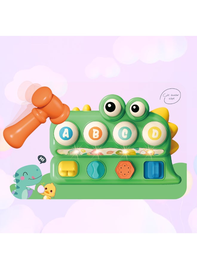 COGNIKIDS لعبة الديناصور واك-أ-مول للأطفال – لعبة مطرقة موسيقية مع أضواء وامضة، أصوات حيوانات ومفاجأة تخرج | لعبة نشاط للأطفال من 12-36 شهرًا - Image 3