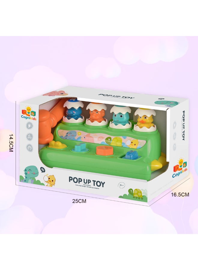 COGNIKIDS لعبة الديناصور واك-أ-مول للأطفال – لعبة مطرقة موسيقية مع أضواء وامضة، أصوات حيوانات ومفاجأة تخرج | لعبة نشاط للأطفال من 12-36 شهرًا - Image 4