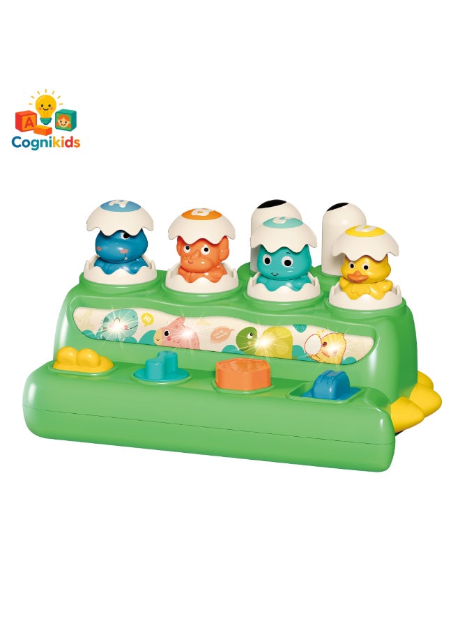 COGNIKIDS لعبة الديناصور واك-أ-مول للأطفال – لعبة مطرقة موسيقية مع أضواء وامضة، أصوات حيوانات ومفاجأة تخرج | لعبة نشاط للأطفال من 12-36 شهرًا - Image 2