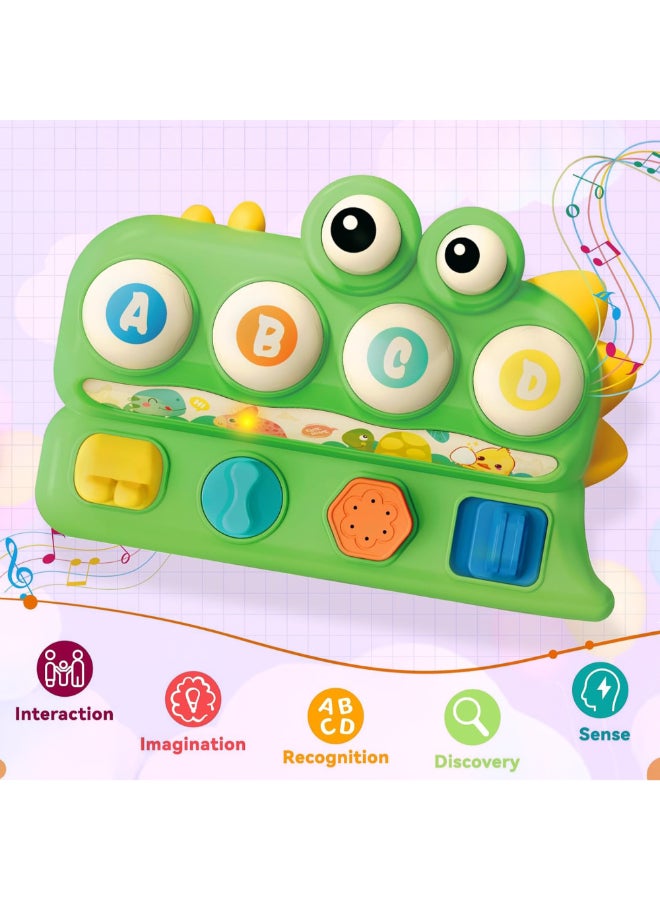 COGNIKIDS لعبة الديناصور واك-أ-مول للأطفال – لعبة مطرقة موسيقية مع أضواء وامضة، أصوات حيوانات ومفاجأة تخرج | لعبة نشاط للأطفال من 12-36 شهرًا - Image 5