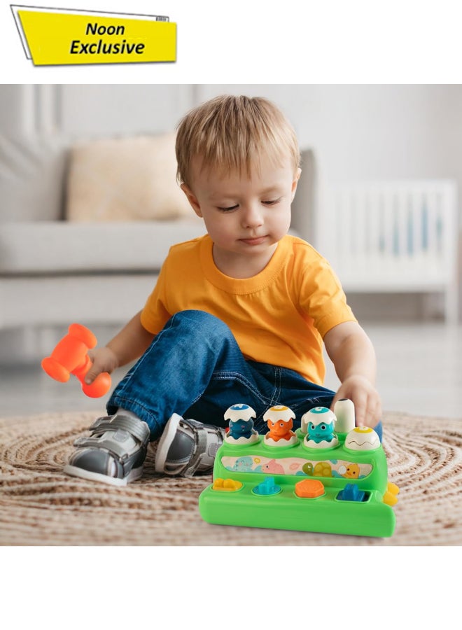 COGNIKIDS لعبة الديناصور واك-أ-مول للأطفال – لعبة مطرقة موسيقية مع أضواء وامضة، أصوات حيوانات ومفاجأة تخرج | لعبة نشاط للأطفال من 12-36 شهرًا - Image 1