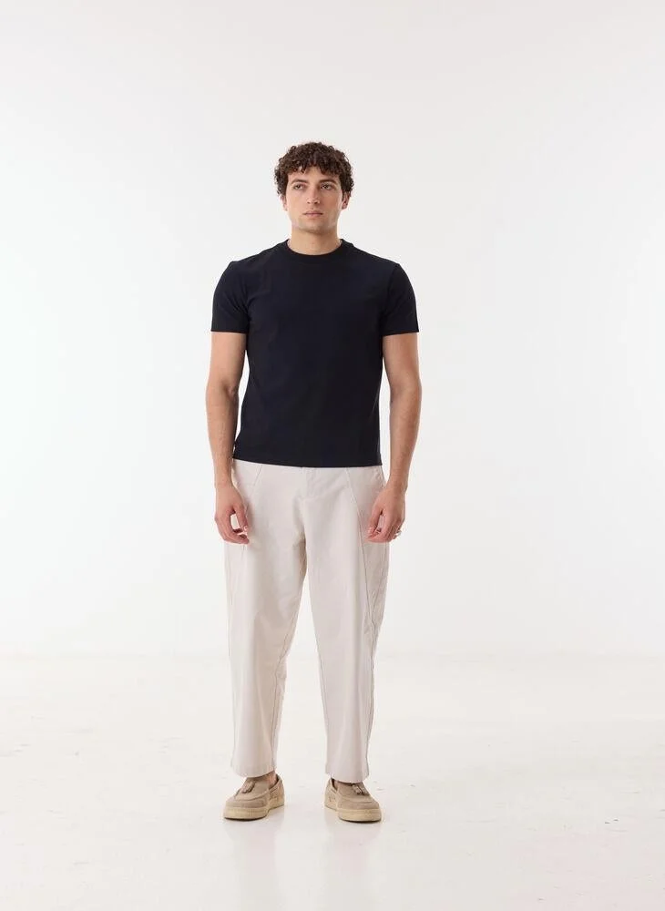 Ashita Fernandes  Jorvean Men’s Black Cotton Blend T-Shirt – Relaxed Fit, Solid, Lightweight Casual Wear for Men | Best Price UAE
