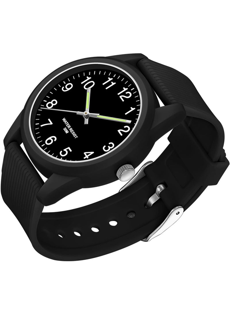 ساعات يد تناظرية للأطفال، للبنين والبنات، بسوار ناعم، لتعلم الوقت، مضادة للماء حتى 50 متر، سهلة القراءة، هدايا للأعمار من 4 إلى 12 سنة - Image 1