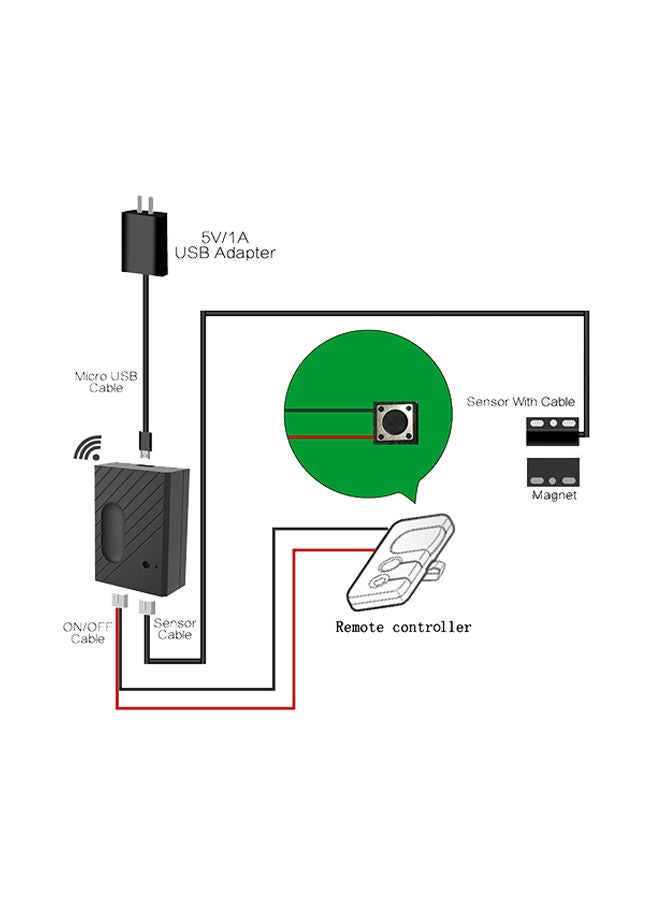 NIBEMINENT WiFi Garage Door Controller Smart Switch Black 235grams - Image 3
