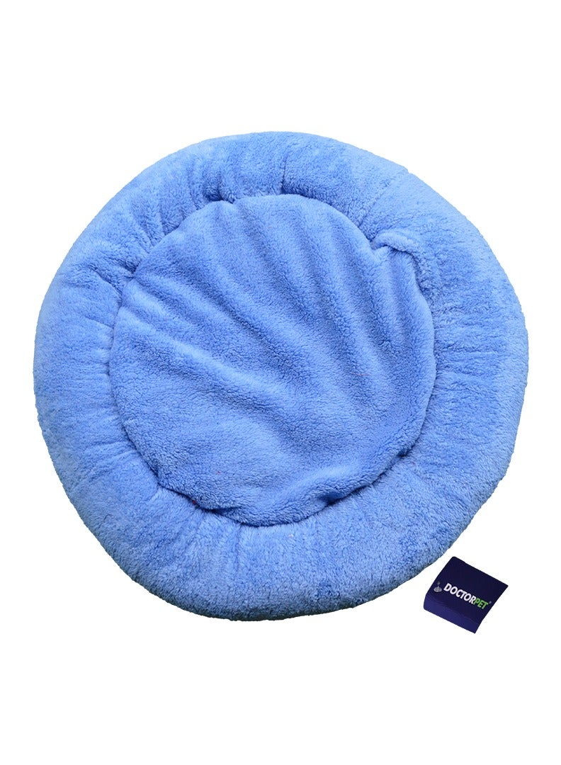 DOCTERPET Doctor Pet Bed Plush Simit Series - 52x52x9cm - Premium Round Pet Bed for Cats & Small Dogs, Machine Washable, Soft Plush Surface - Image 1