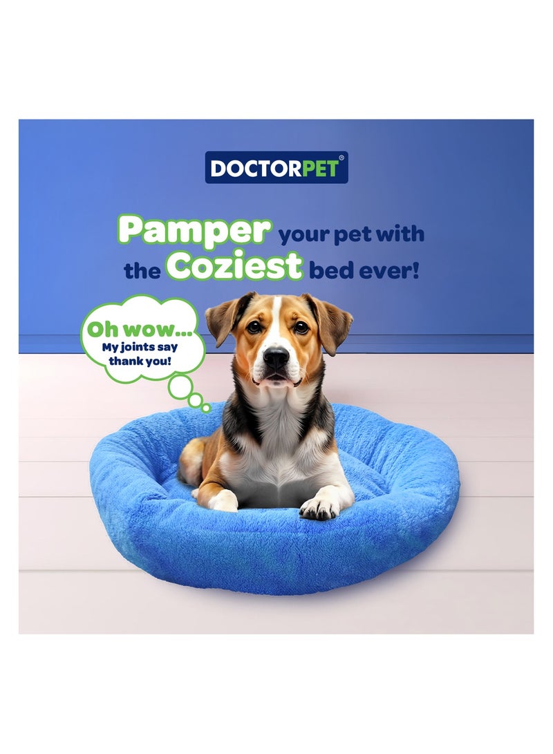 DOCTERPET Doctor Pet Bed Plush Simit Series - 52x52x9cm - Premium Round Pet Bed for Cats & Small Dogs, Machine Washable, Soft Plush Surface - Image 2