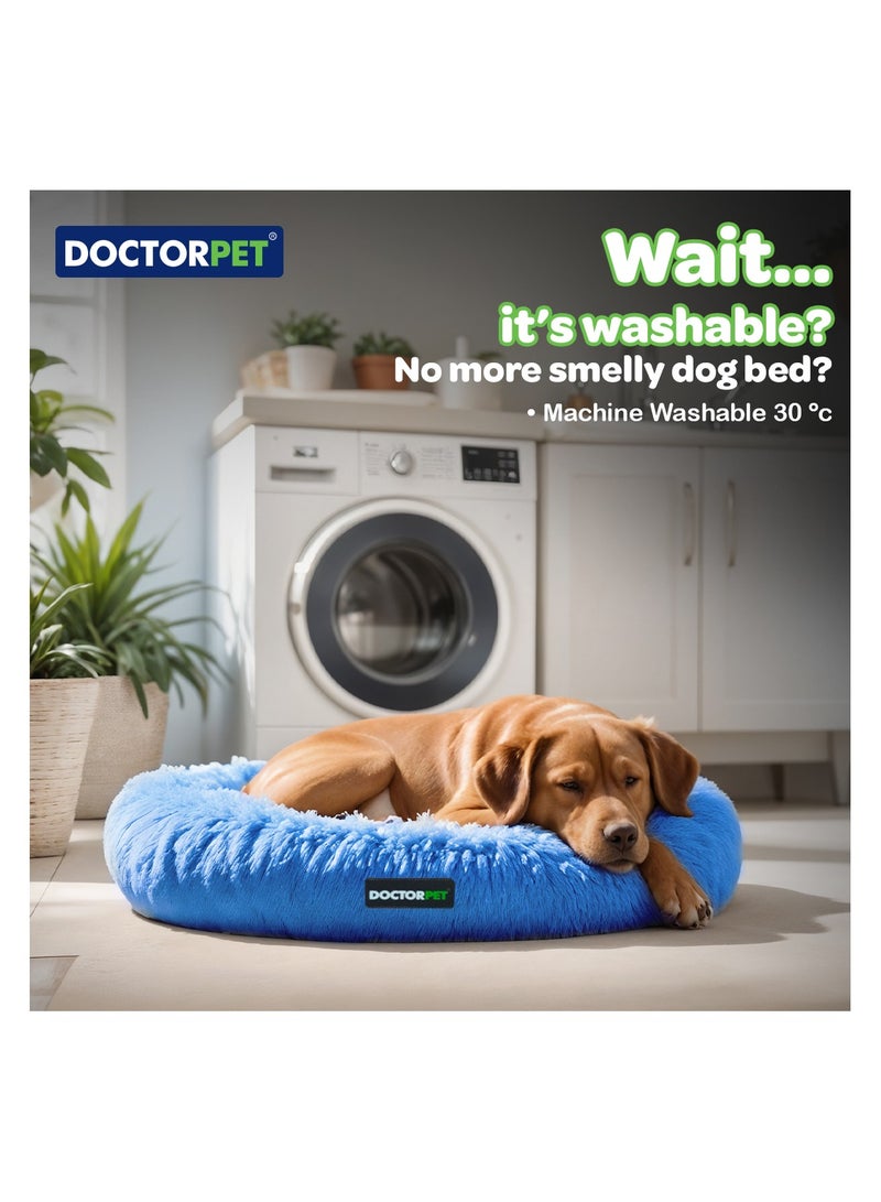 DOCTERPET Doctor Pet Bed Plush Simit Series - 52x52x9cm - Premium Round Pet Bed for Cats & Small Dogs, Machine Washable, Soft Plush Surface - Image 3