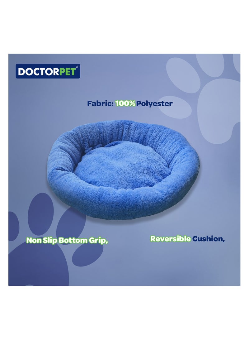 DOCTERPET Doctor Pet Bed Plush Simit Series - 52x52x9cm - Premium Round Pet Bed for Cats & Small Dogs, Machine Washable, Soft Plush Surface - Image 4