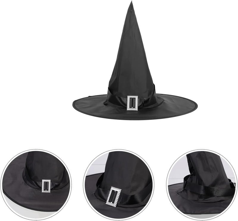 Witches Hat Halloween Witch Hat with Light Glowing Witch Hats Halloween Witch Cap Cosplay Cap for Women Halloween Outdoor Indoor Tree Garden - Image 3