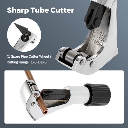 BEAMNOVA Flaring Tool Kit for Copper Tubing Brake Line Flaring Tool Set, for 1/8, 3/16, 1/4, 5/16, 3/8, 7/16, 1/2, 5/8, 3/4 inch Tubing,Brake Line Flaring Tool Kit - Image 5