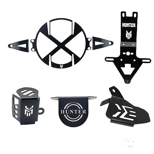 Milachin RE 350 Hunter Series Combo Tail Tidy, Disc Brake Oil Box Cover Cap,Headlight Grill (X) Design, Ladies Footrest for 350 Hunter (Style-02) - Image 1