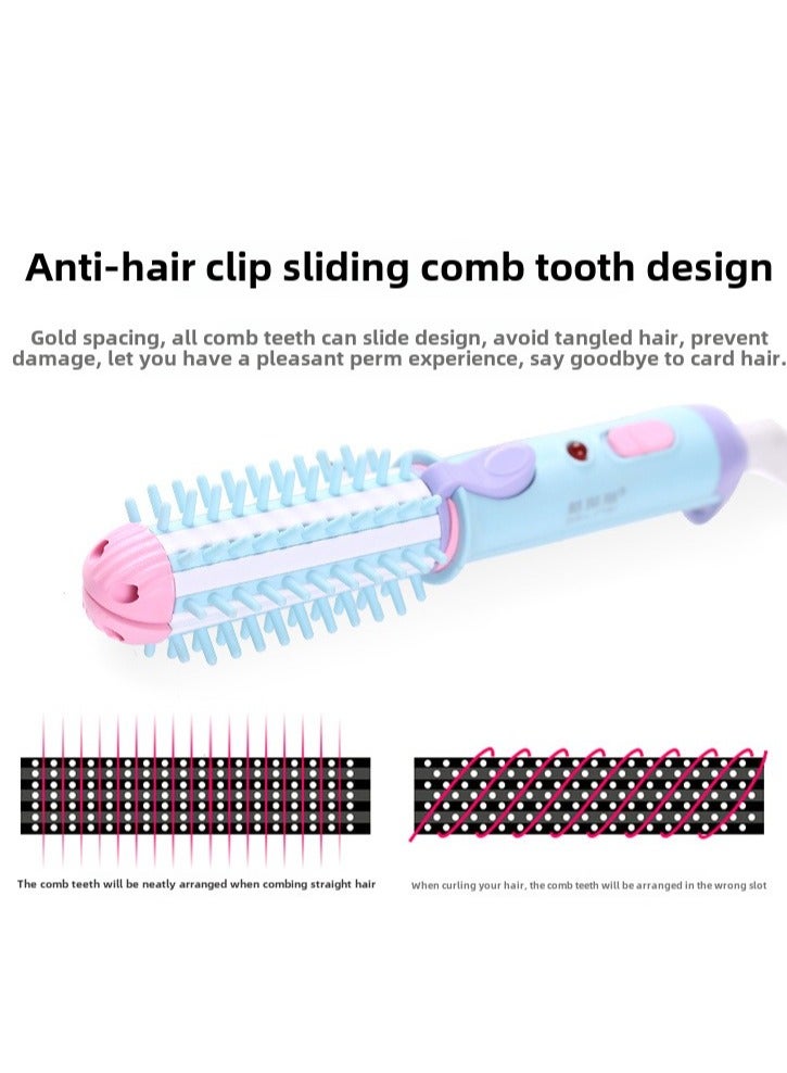 Goolsky Mini Curling Iron for Short & Medium Hair, Ceramic Hot Curler Brush 1 Inch Compact Size Mini Heated Round Brush for Travel 2-in-1 Hair Straightener & Wave Curling Wand - Image 2