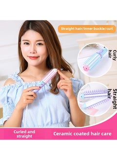 Goolsky Mini Curling Iron for Short & Medium Hair, Ceramic Hot Curler Brush 1 Inch Compact Size Mini Heated Round Brush for Travel 2-in-1 Hair Straightener & Wave Curling Wand  - Image 4