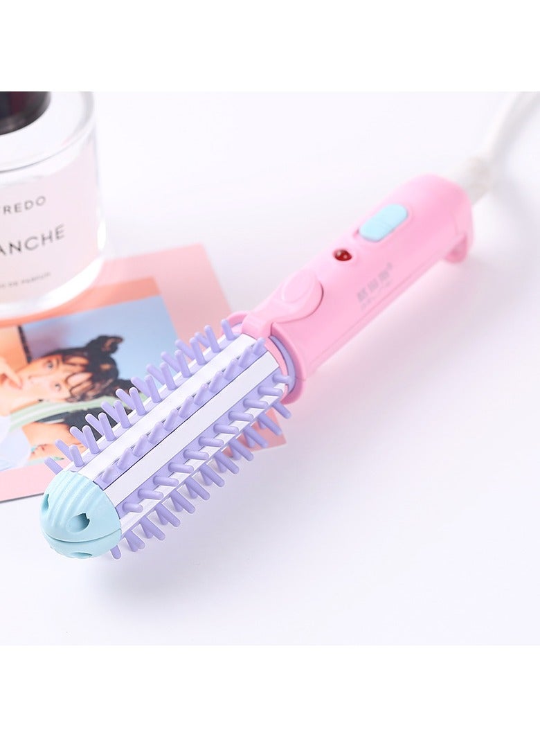 Goolsky Mini Curling Iron for Short & Medium Hair, Ceramic Hot Curler Brush 1 Inch Compact Size Mini Heated Round Brush for Travel 2-in-1 Hair Straightener & Wave Curling Wand - Image 1