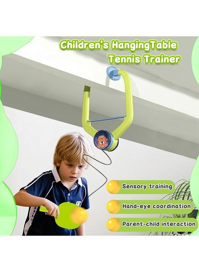 DUNISO Plastic Hanging Table Tennis,Table Tennis Training Set  with Doorway Clip,Ping Pong Rackets and 6 Balls,Portable Indoor Sports Trainers Suitable For Children - Image 4
