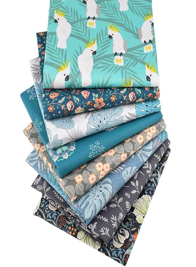 Hanjunzhao Animal Parrot Floral Fat Quarters Fabric Bundles, Quilting Fabric for Sewing Crafting, 18 x 22 inches - Image 1