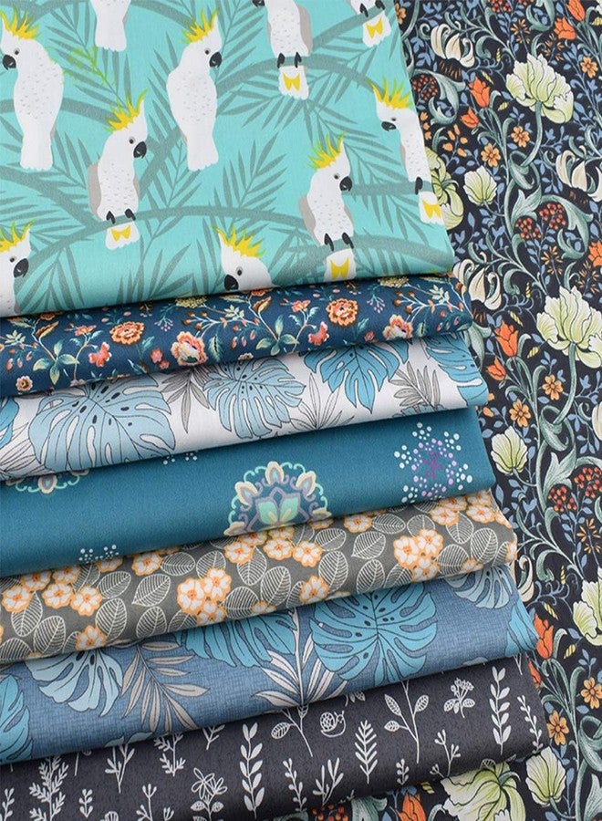 Hanjunzhao Animal Parrot Floral Fat Quarters Fabric Bundles, Quilting Fabric for Sewing Crafting, 18 x 22 inches - Image 2