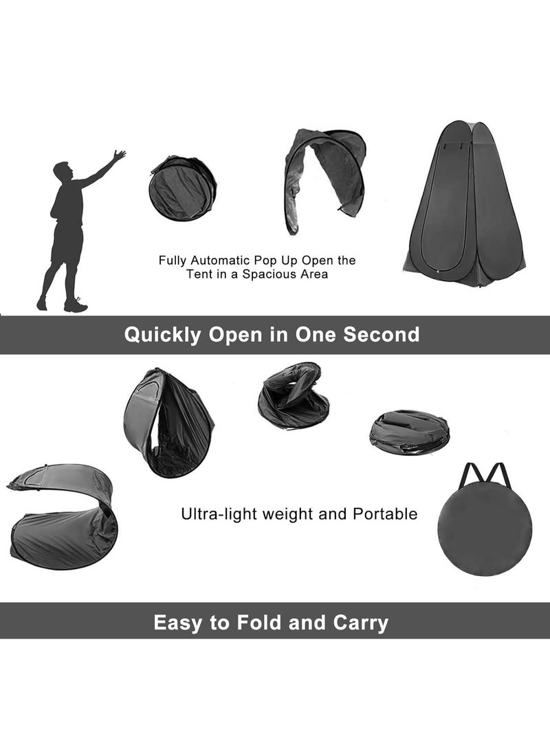 Raxoom Shower Changing Tent, Portable Outdoor Camp Toilet, Pop-up Room Privacy Shelter, Outdoor Privacy Tent with Carrying Bag, Changing Room for Women Men (Black) - Image 4