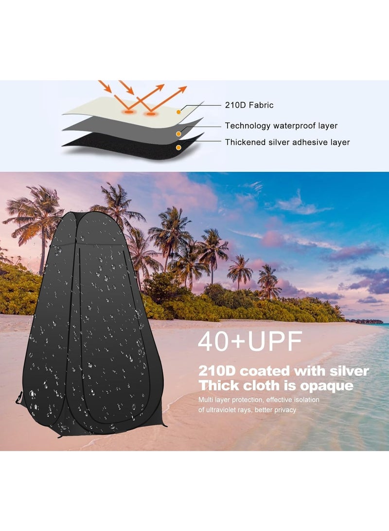 Raxoom Shower Changing Tent, Portable Outdoor Camp Toilet, Pop-up Room Privacy Shelter, Outdoor Privacy Tent with Carrying Bag, Changing Room for Women Men (Black) - Image 3