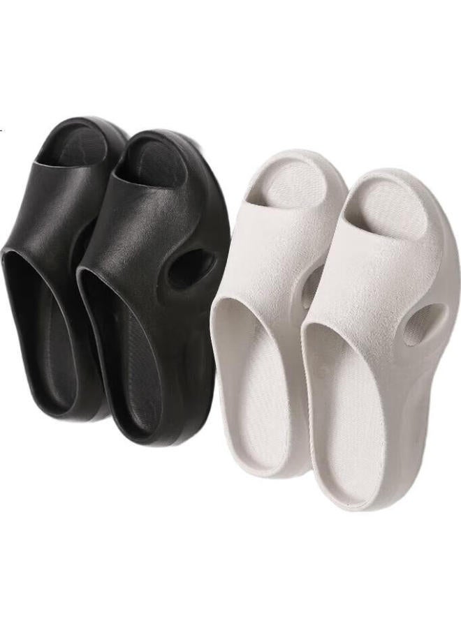 Xggc Non-Slip Slippers Men Summer Home Bathroom Shower Special Elderly Cool Slippers Women Black 44-45 - Image 2