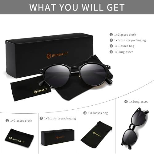 SUNGAIT Women's Classic Vintage Round Polarized Sunglasses Retro Style UV400 SGT167-LHH - Image 5