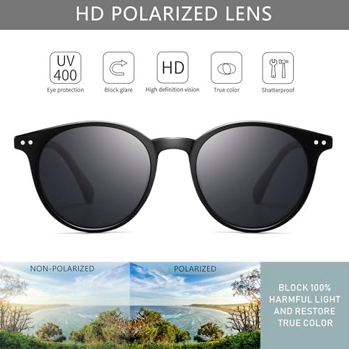 SUNGAIT Women's Classic Vintage Round Polarized Sunglasses Retro Style UV400 SGT167-LHH - Image 2