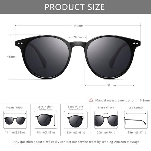 SUNGAIT Women's Classic Vintage Round Polarized Sunglasses Retro Style UV400 SGT167-LHH - Image 4