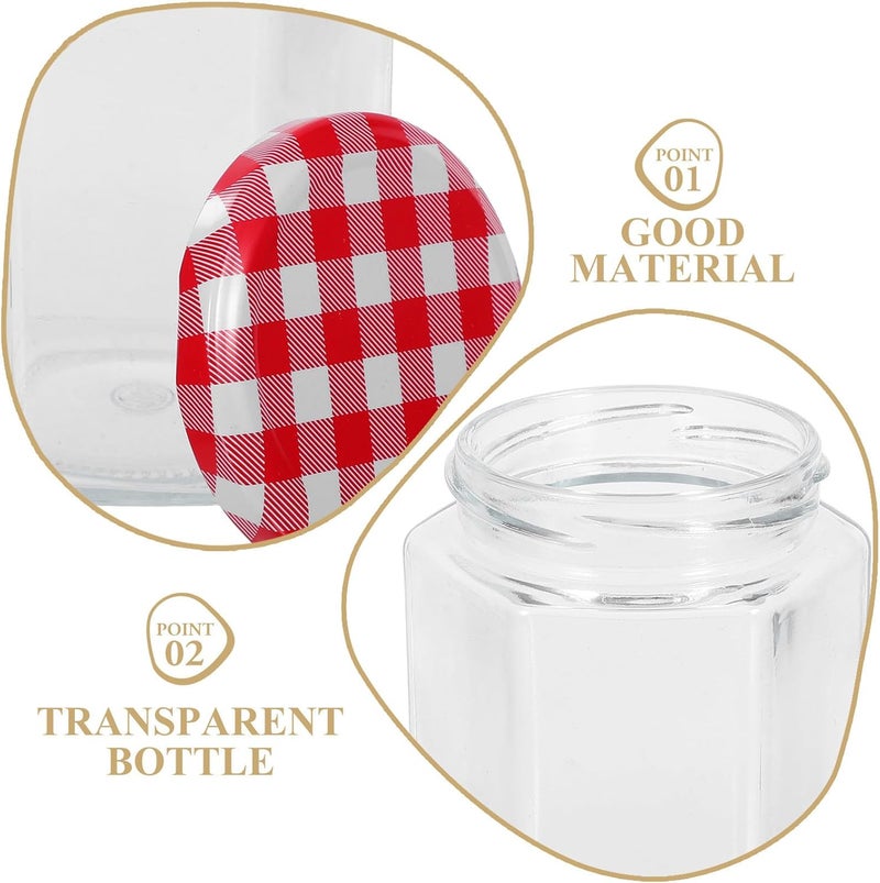 6pcs 250ml Small Airtight Glass Jars with Lids for Food Storage and Craft Use – Hexagon Mason Jars for Jam, Pickles, Candle Making, and Kitchen Organization - Image 3