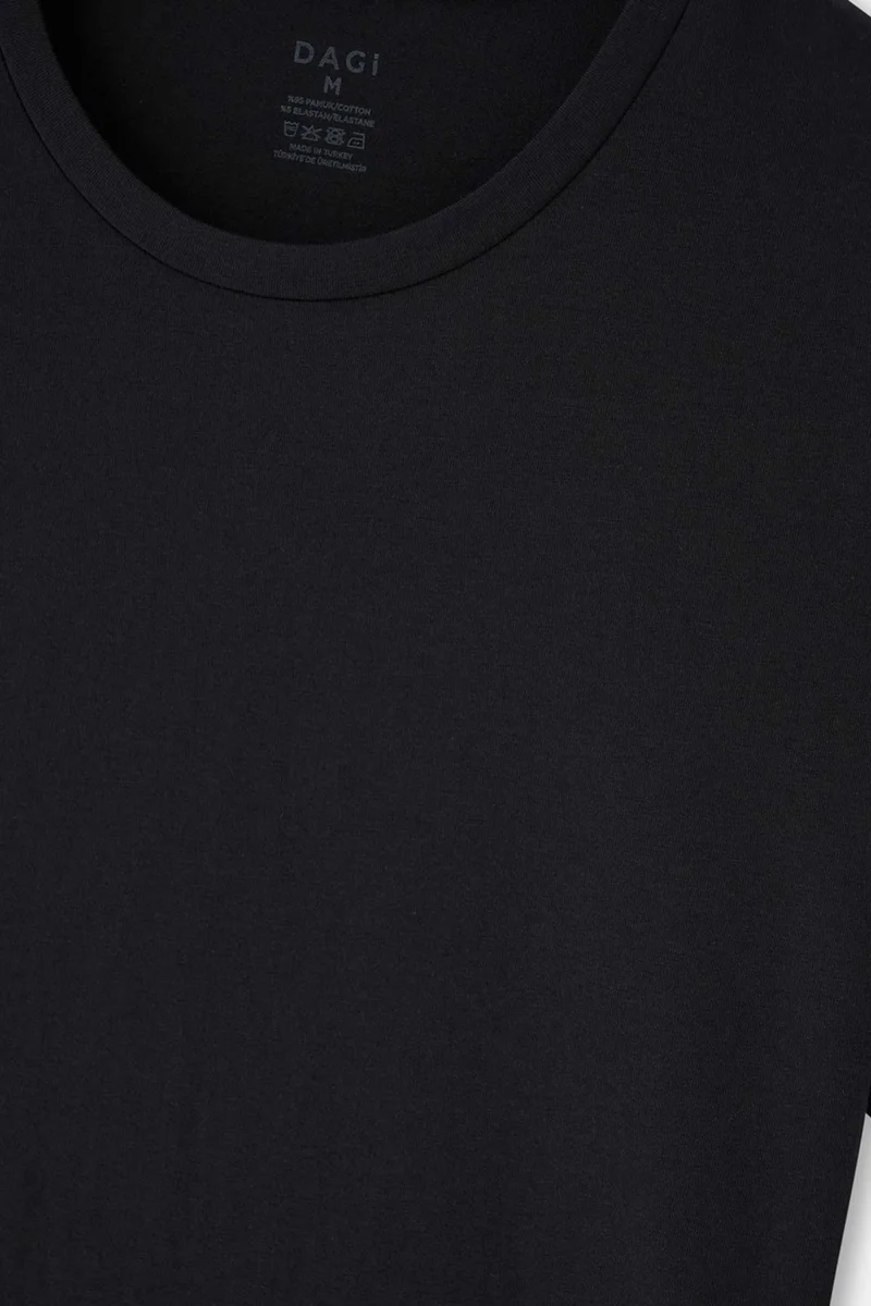 داجي Black D5120 Compact O Neck T-Shirt 2-pack
