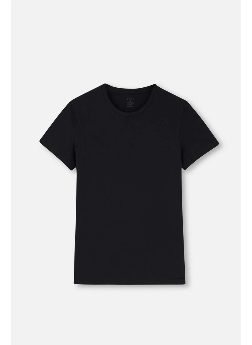 داجي Black D5120 Compact O Neck T-Shirt 2-pack