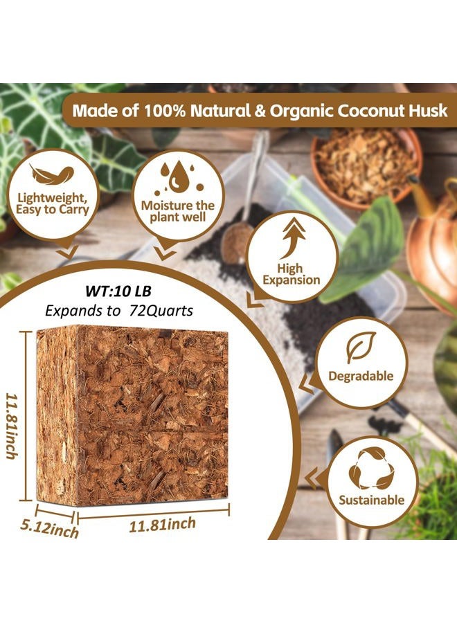Riare 10LBS Coco Chips Substrate for Plants- 100% Organic Coconut Husk Chips with Low EC and pH Balanced, High Expansion Coconut Substrate Coco Husk Mulch for Garden Flowers, Herbs, Planting - Image 2