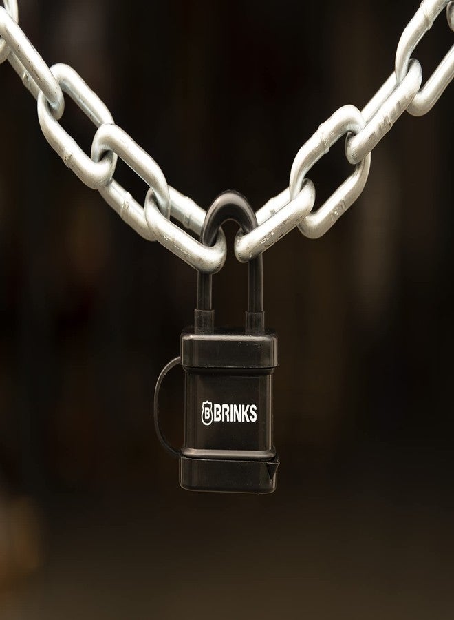 BRINKS - 40mm Laminated Steel Weather Resistant Padlock, 3-Pack - Vinyl Wrapped and Chrome Plated with Hardened Steel Shackle - Image 3