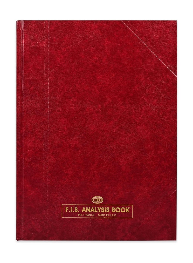 FIS Analysis Book, 250X345MM 16, Column, 96 Sheets Maroon Color-FSAN16 - Image 1