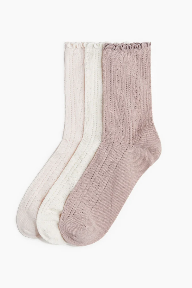 H&M 3-pack pointelle-knit socks