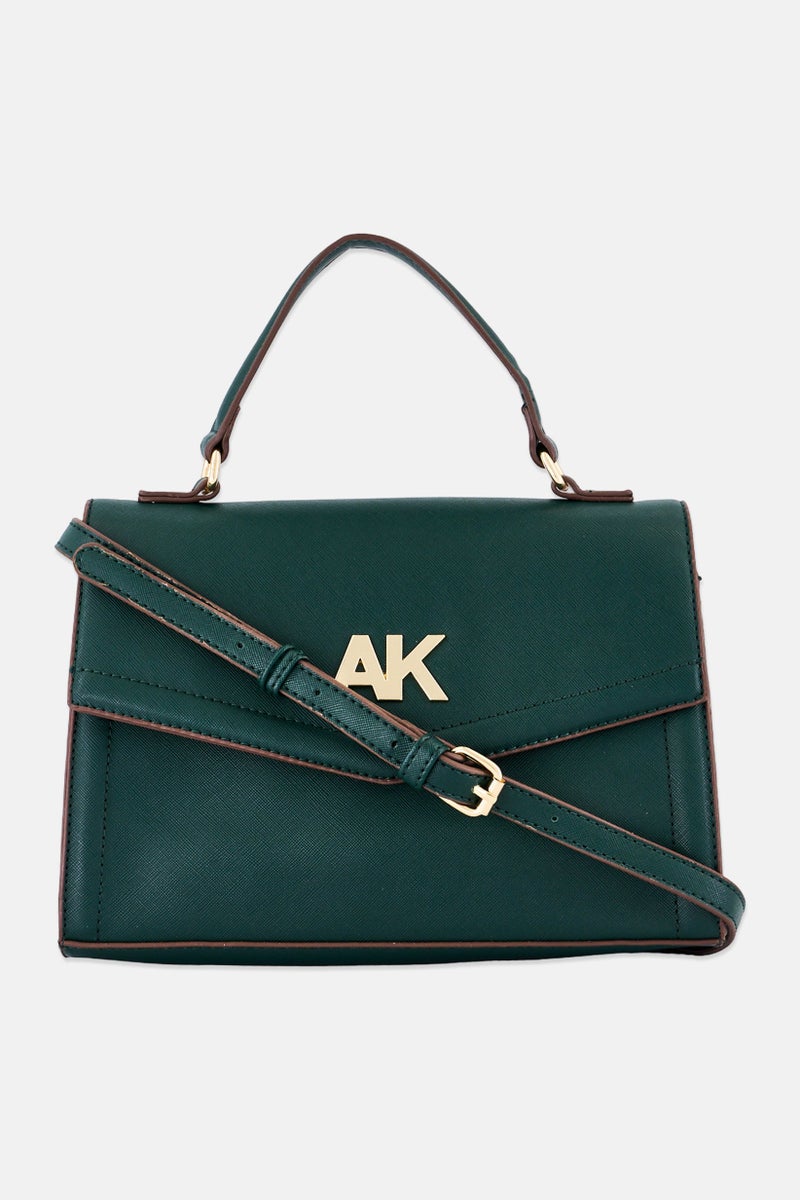 ANNE KLEIN Women Brand Logo Cross Body Bag, Green - Image 1