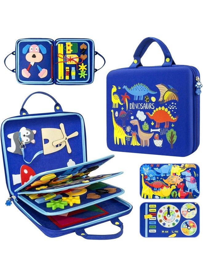 Slipps Busy Board Montessori Toys for Toddlers 1 2 3 4 Year-Busy Book Board Travel Toy for Plane Car, Birthday Gift for Boys Girls-Preschool Educational Learning Sensory Activity Motor Skills (Blue) - Image 1