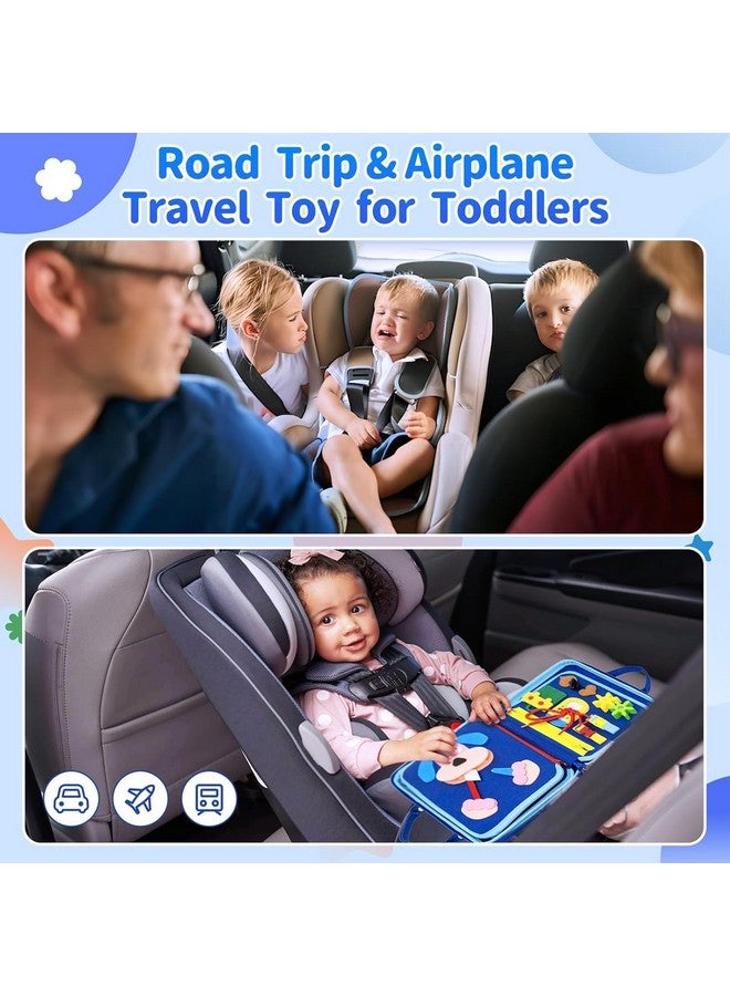 Slipps Busy Board Montessori Toys for Toddlers 1 2 3 4 Year-Busy Book Board Travel Toy for Plane Car, Birthday Gift for Boys Girls-Preschool Educational Learning Sensory Activity Motor Skills (Blue) - Image 5