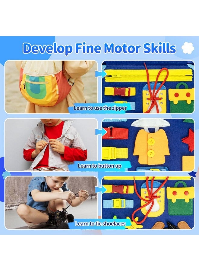 Slipps Busy Board Montessori Toys for Toddlers 1 2 3 4 Year-Busy Book Board Travel Toy for Plane Car, Birthday Gift for Boys Girls-Preschool Educational Learning Sensory Activity Motor Skills (Blue) - Image 3