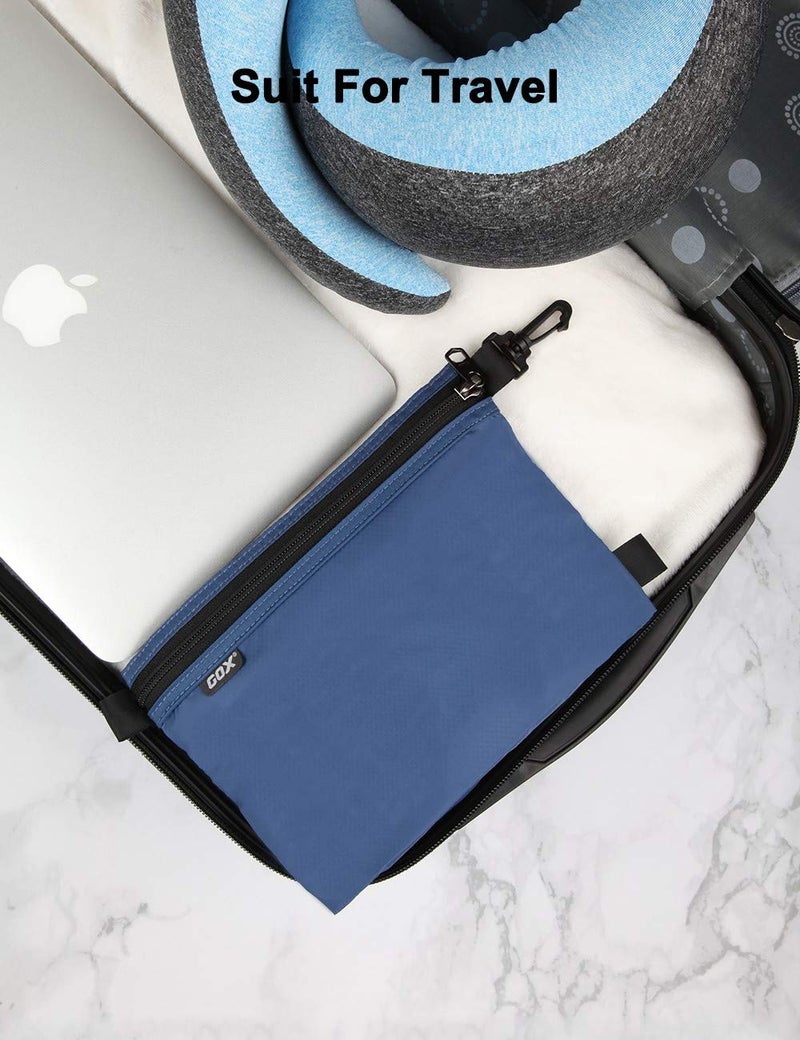 GOX Travel Toiletry Bag Carry On Zipper Pouch Cosmetic Kit Makeup Digital Bag Water Resistant Nylon（navy … - Image 4
