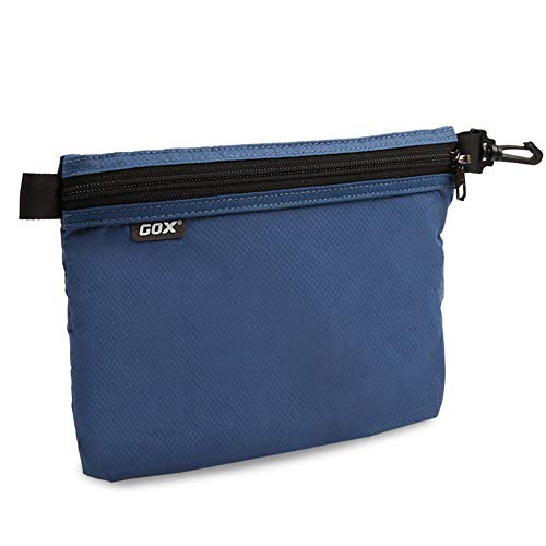 GOX Travel Toiletry Bag Carry On Zipper Pouch Cosmetic Kit Makeup Digital Bag Water Resistant Nylon（navy … - Image 1