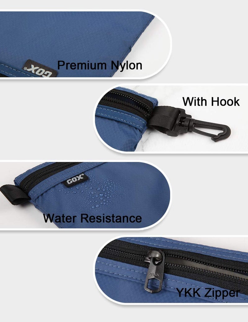 GOX Travel Toiletry Bag Carry On Zipper Pouch Cosmetic Kit Makeup Digital Bag Water Resistant Nylon（navy … - Image 5