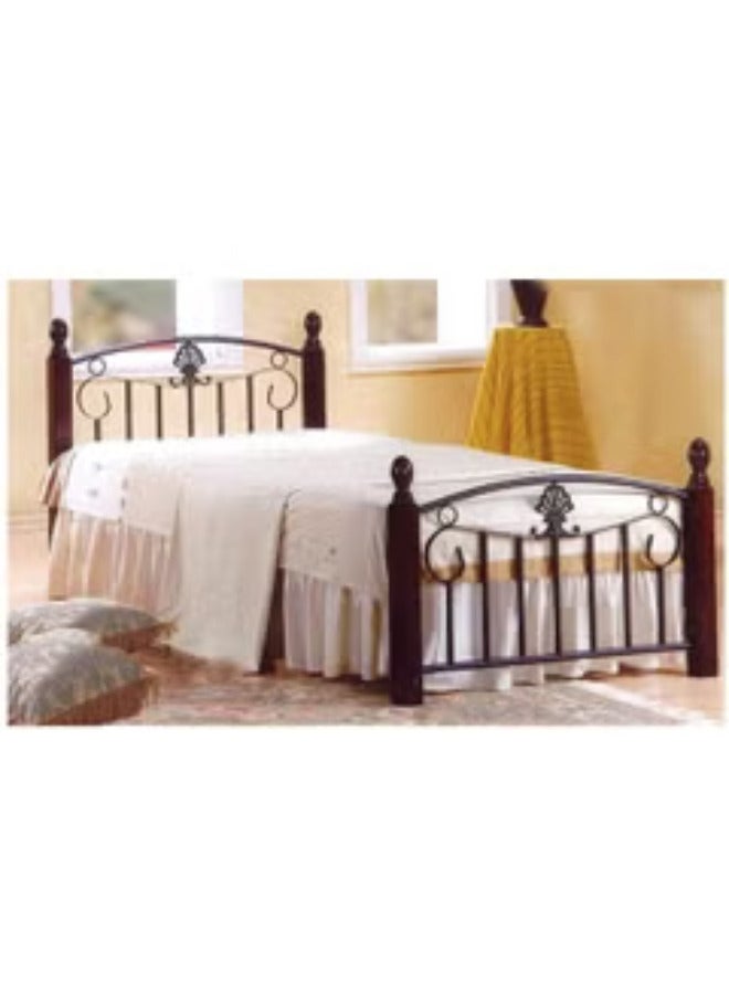 SULSHA Wooden And Steel Durable Single Bed For Home Brown 190x90x15cm  - Image 5