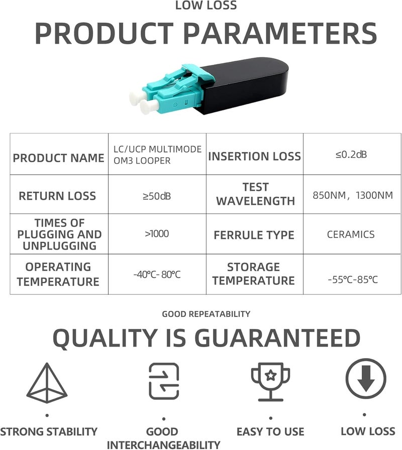 CRUISER LC/UPC Fiber Optic Circuitors Connector SM & MM Loopback Adapter Interface Signal Loop Connector (OM3) - Image 2