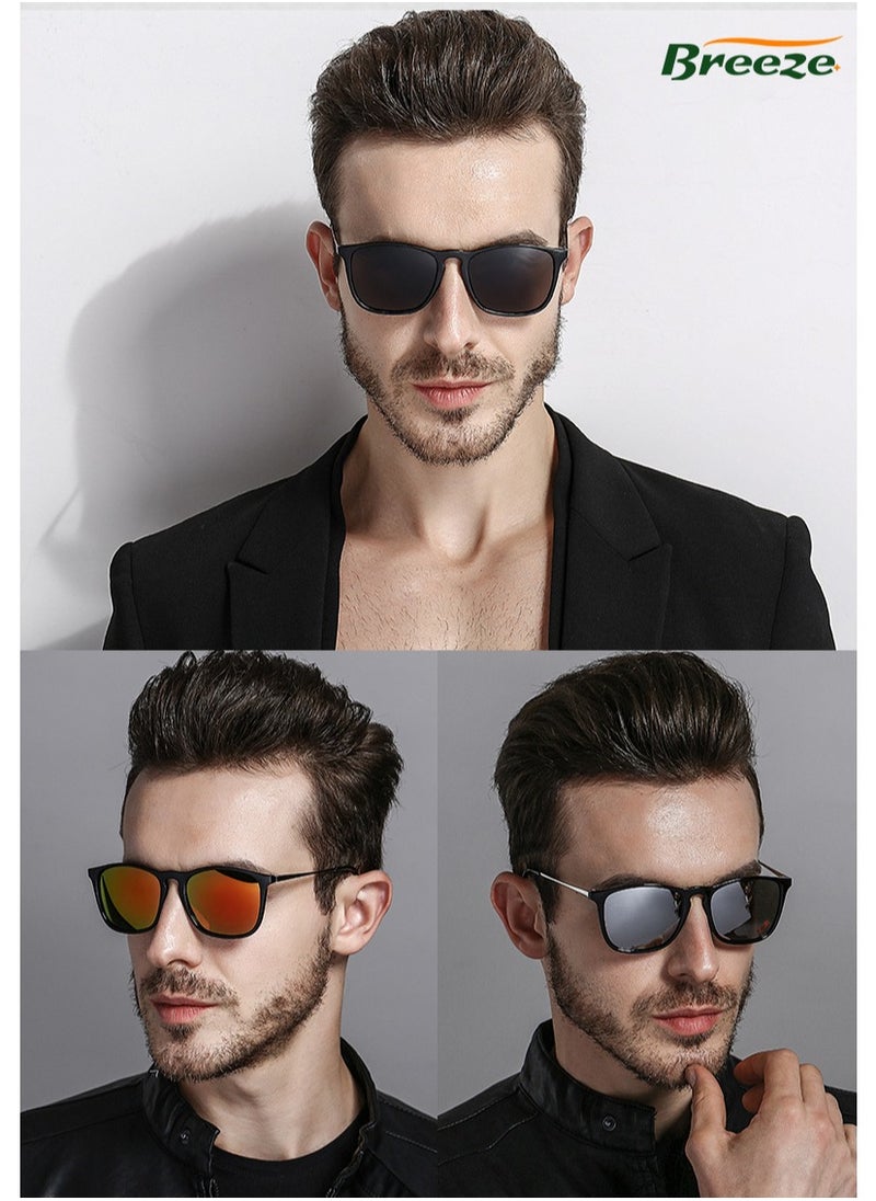 Breeze Polarized Sunglasses for men and women Eye UV protection Retro frame Black eyewear  - Image 4